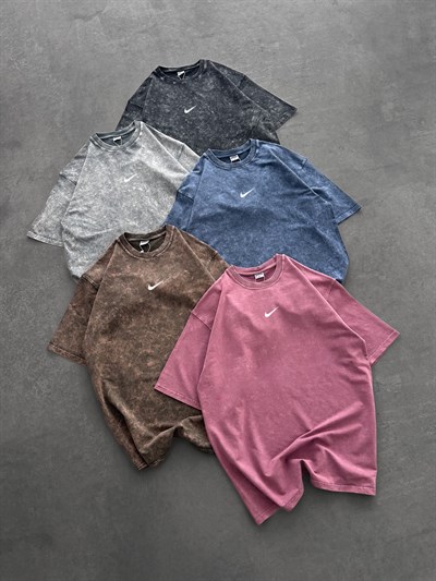 KAHVE YIKAMA FLEX LOGO NİKE TSHİRT