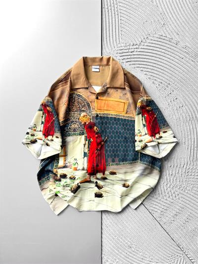 KAPLUMBAĞA BASKILI OVERSİZE GÖMLEK