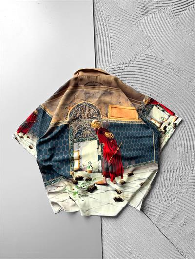 KAPLUMBAĞA BASKILI OVERSİZE GÖMLEK