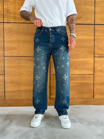 Kot Desenli Baggy Pantolon