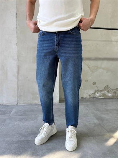 Koyu Mavi Boyfriend Pantolon