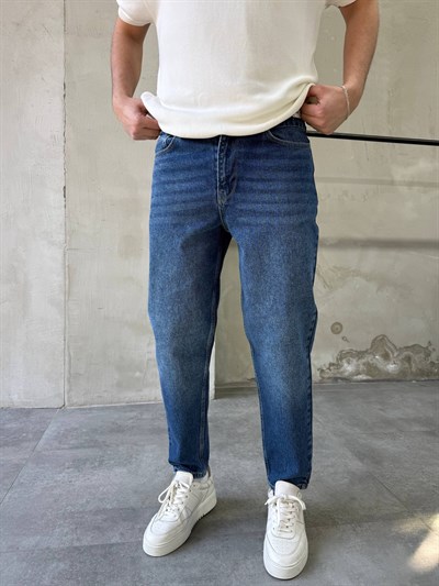 Koyu Mavi Boyfriend Pantolon