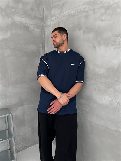 LACİVERT ÇİFT RİBANA NİKE TSHİRT