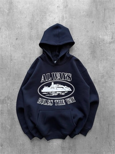 LACİVERT CORTEİZ ALWAYS KAPŞONLU SWEAT