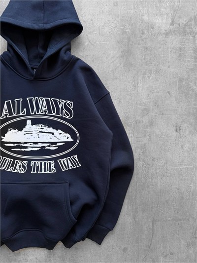 LACİVERT CORTEİZ ALWAYS KAPŞONLU SWEAT