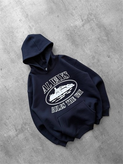 LACİVERT CORTEİZ ALWAYS KAPŞONLU SWEAT