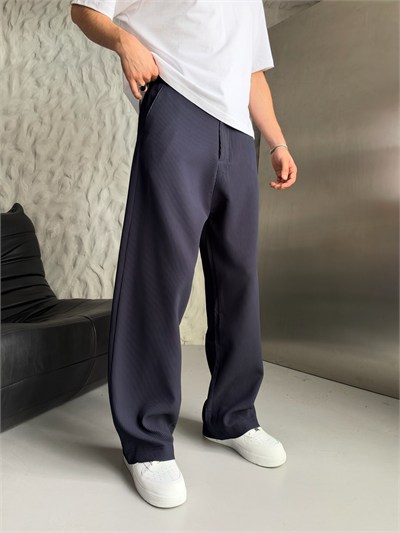 LACİVERT FİTİLLİ KUMAŞ BAGGY PANTOLON