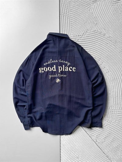 LACİVERT GOOD PLACE GÖMLEK