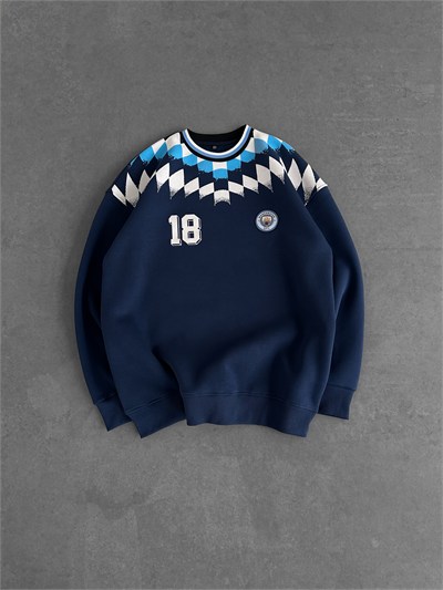 LACİVERT KARE CİTY SWEAT