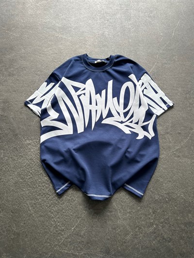 LACİVERT KARMAŞIK DESENLİ TSHİRT