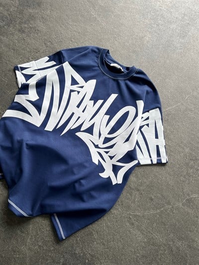 LACİVERT KARMAŞIK DESENLİ TSHİRT