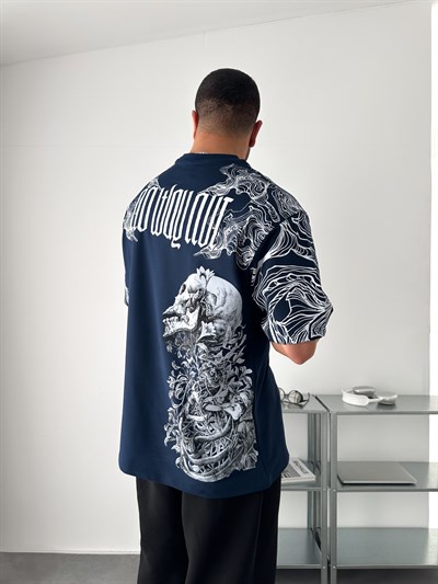 LACİVERT KURU KAFA TSHİRT