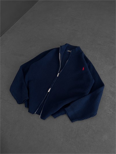 LACİVERT POLO TRİKO HIRKA