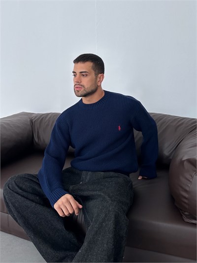 LACİVERT POLO TRİKO KAZAK