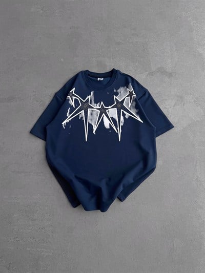 LACİVERT YILDIZ TAŞLI TSHİRT