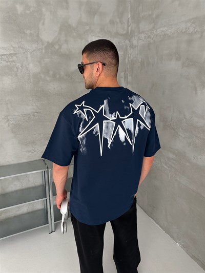 LACİVERT YILDIZ TAŞLI TSHİRT