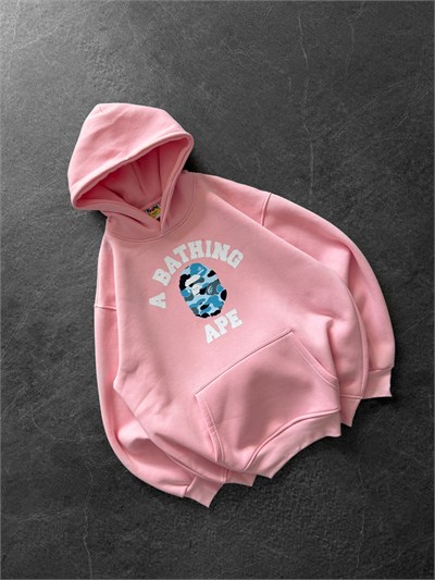 MAVİ BASKI PEMBE BAPE SWEAT