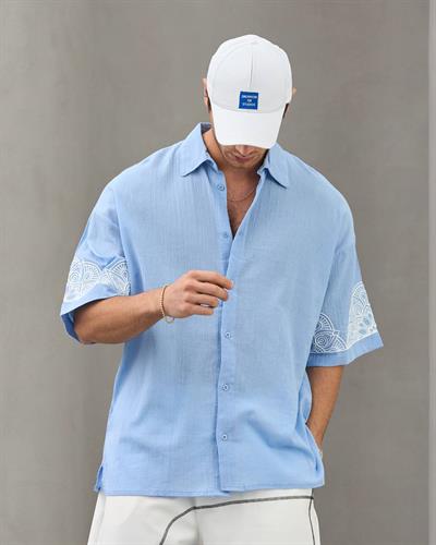 MAVİ FREEDOM KETEN GÖMLEK