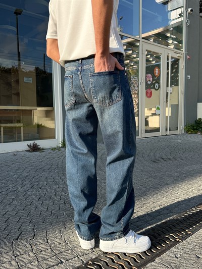 MAVİ ORTA ÇİZGİ BAGGY PANTOLON