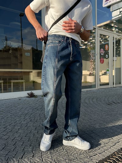 MAVİ ORTA ÇİZGİ BAGGY PANTOLON