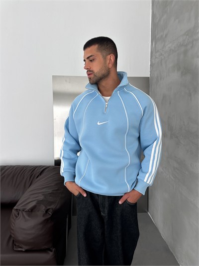 MAVİ ŞERİTLİ YARIM FERMUAR NİKE SWEAT
