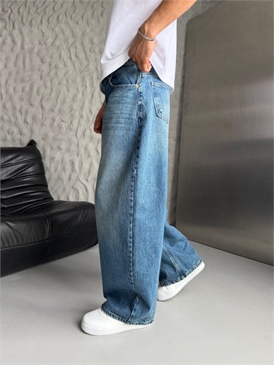 MAVİ SÜPER BAGGY KOT PANTOLON