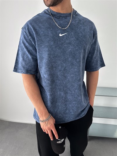 MAVİ YIKAMA FLEX LOGO NİKE TSHİRT