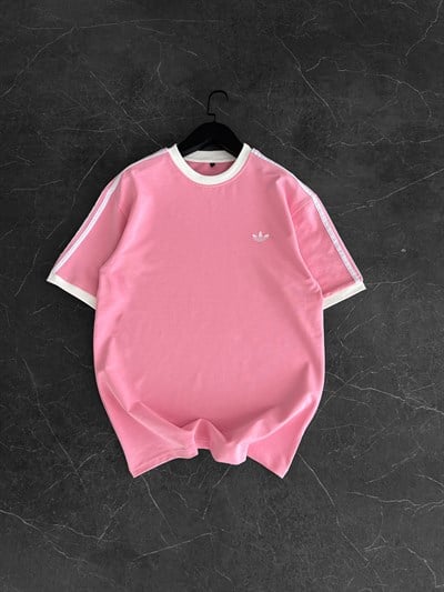 PEMBE BİSİKLET YAKA ADİDAS TSHİRT
