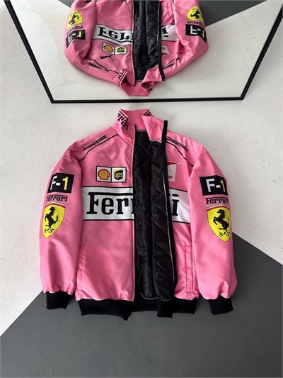 PEMBE FERRARİ BOMBER CEKET