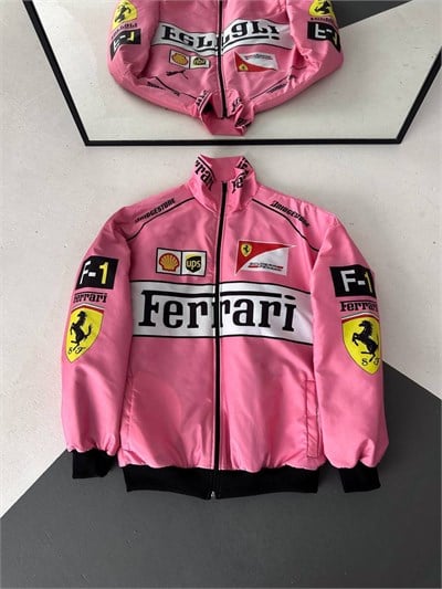 PEMBE FERRARİ BOMBER CEKET