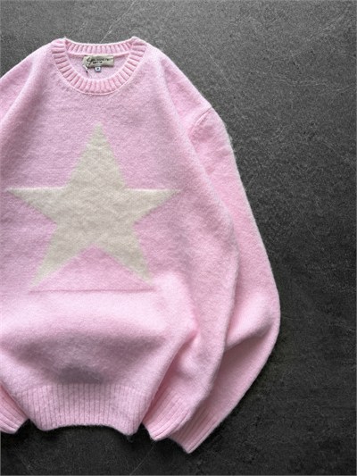 PEMBE GOOSE SAKALLI TRİKO KAZAK