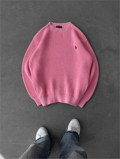 PEMBE POLO TRİKO KAZAK