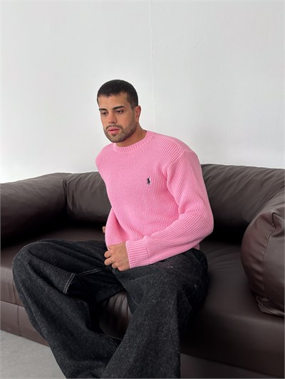 PEMBE POLO TRİKO KAZAK