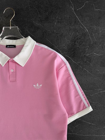 PEMBE POLO YAKA ADİDAS TSHİRT