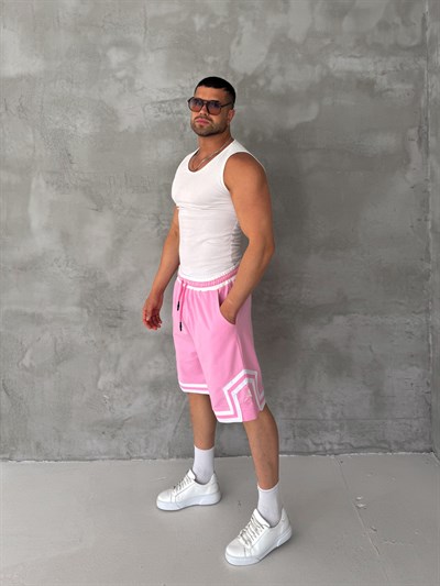 PEMBE ŞERİTLİ JORDAN ŞORT