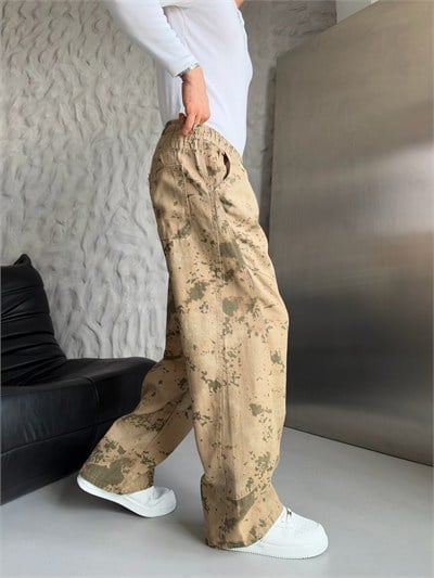 SARI KAMUFLAJ BAGGY PANTOLON