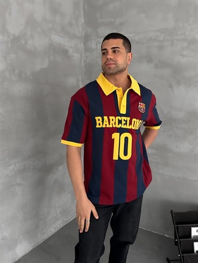SARI SIRT 10 BARCELONA TSHİRT