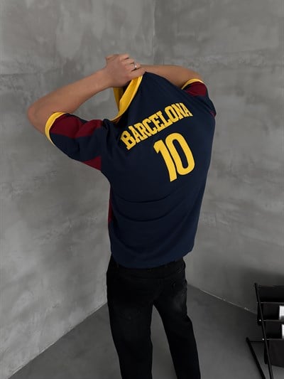 SARI SIRT 10 BARCELONA TSHİRT