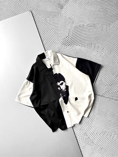 SCARFACE BASKILI OVERSİZE GÖMLEK