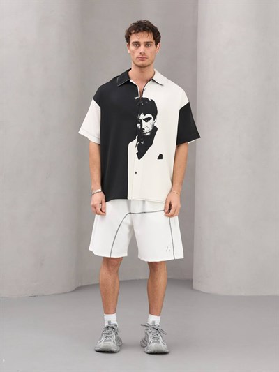 SCARFACE BASKILI OVERSİZE GÖMLEK