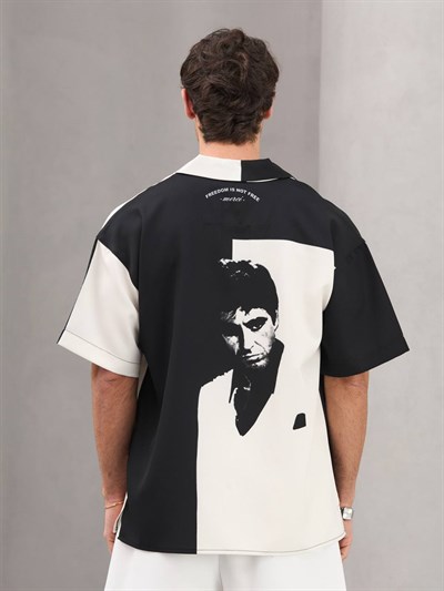 SCARFACE BASKILI OVERSİZE GÖMLEK