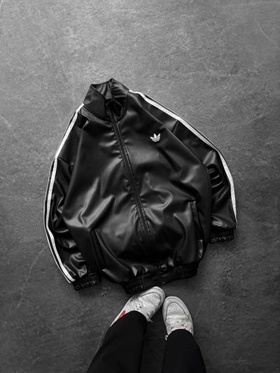 Siyah Adidas Deri Ceket