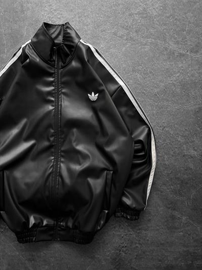 Siyah Adidas Deri Ceket