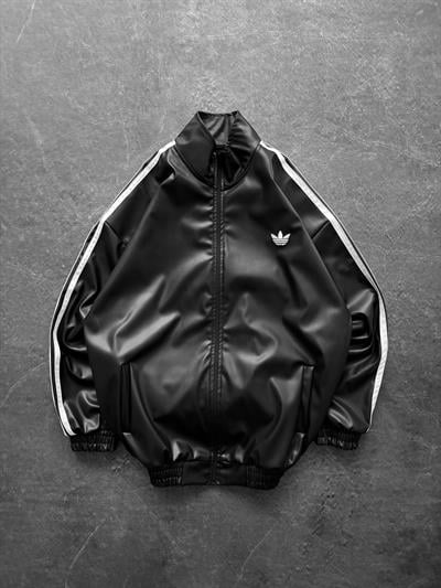 Siyah Adidas Deri Ceket