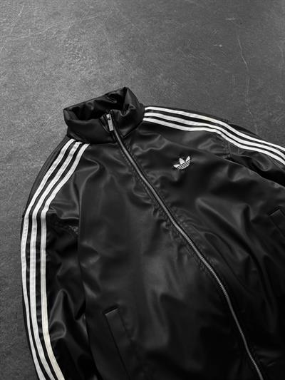 Siyah Dolumlu Adidas Deri Ceket