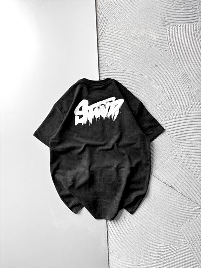 SİYAH AKITMA STWD TSHİRT