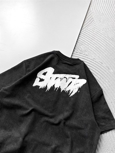 SİYAH AKITMA STWD TSHİRT