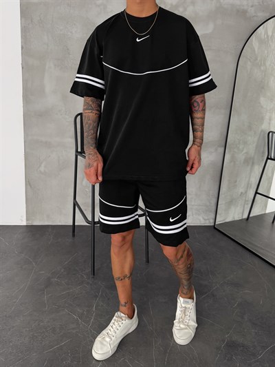 SİYAH ARABİYE ŞORTLU TAKIM