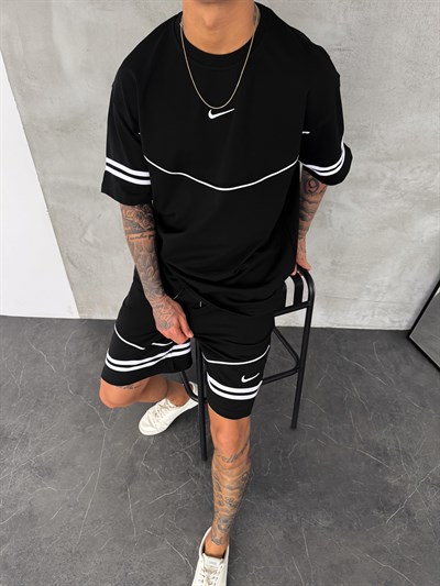 SİYAH ARABİYE ŞORTLU TAKIM