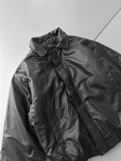 Siyah Bomber Deri Ceket